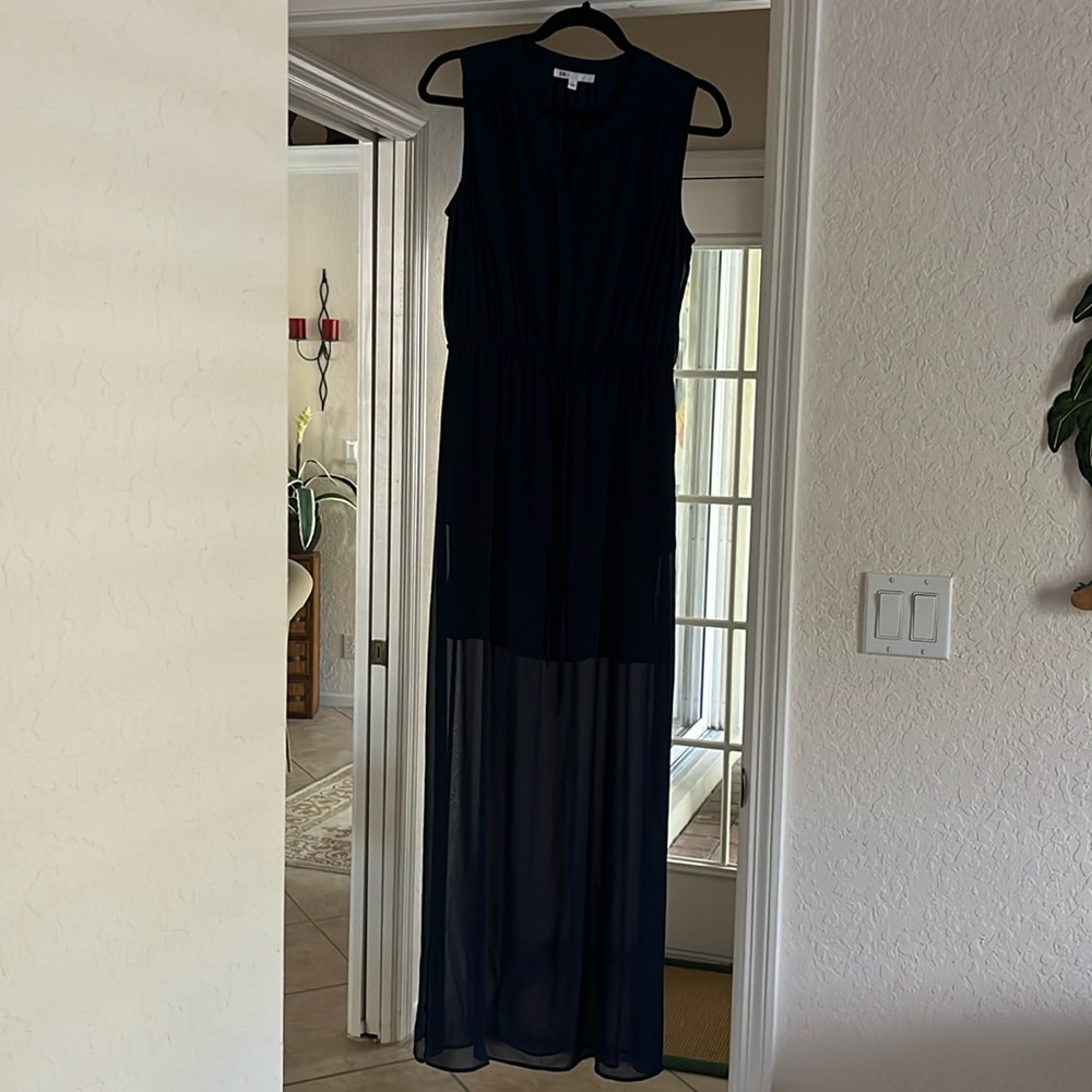 Never worn DR2 Navy Blue sheer skirt dress with short solid shell underneath